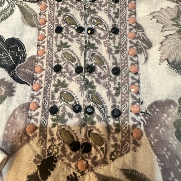 Tory Burch Floral Cotton Tunic Size 8 - Picture 4 of 7